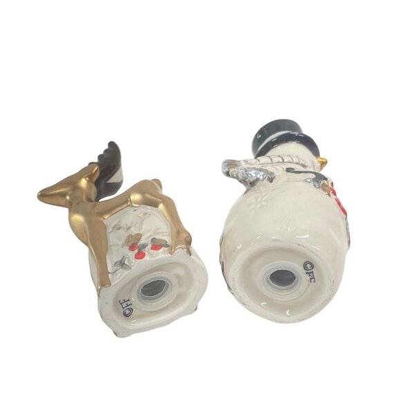 Fitz And Floyd Winters Wonder Snowman & Reindeer Salt And Pepper Shakers Set - Picture 4 of 6